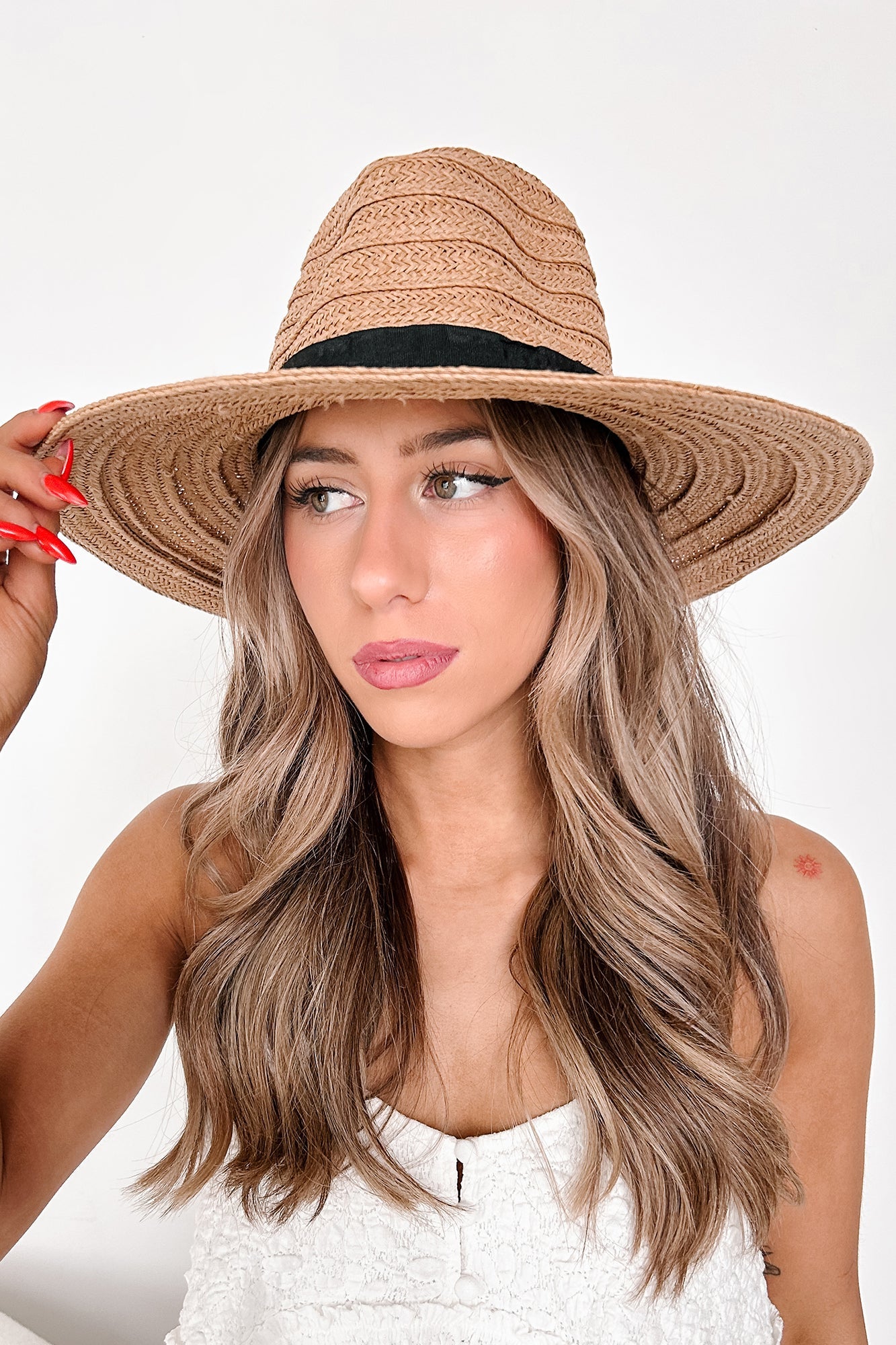 Shady Style Floppy Brim Straw Hat (Khaki)