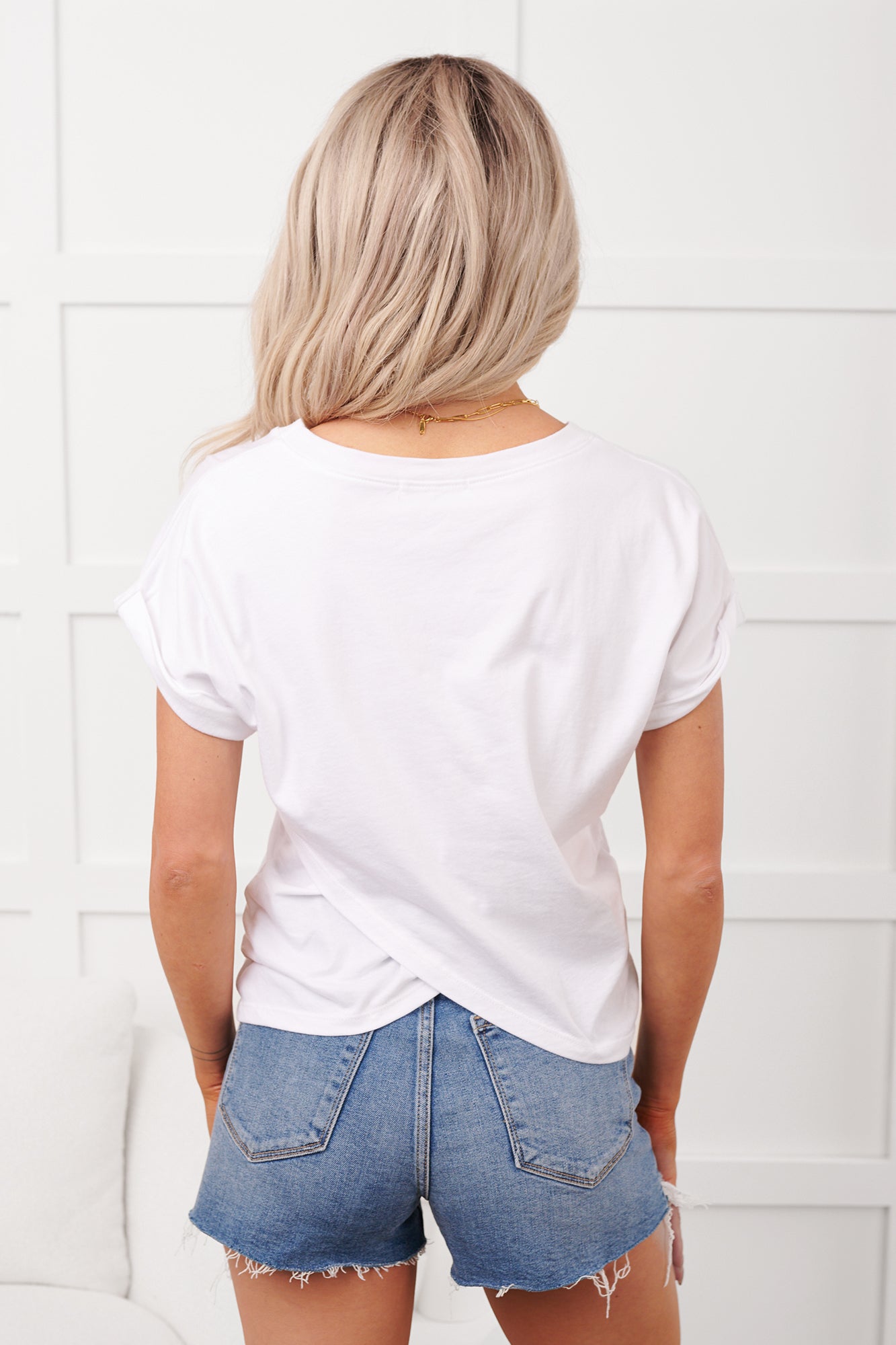 Soft Season Asymmetrical Tulip Hem Knit Top (Off White)