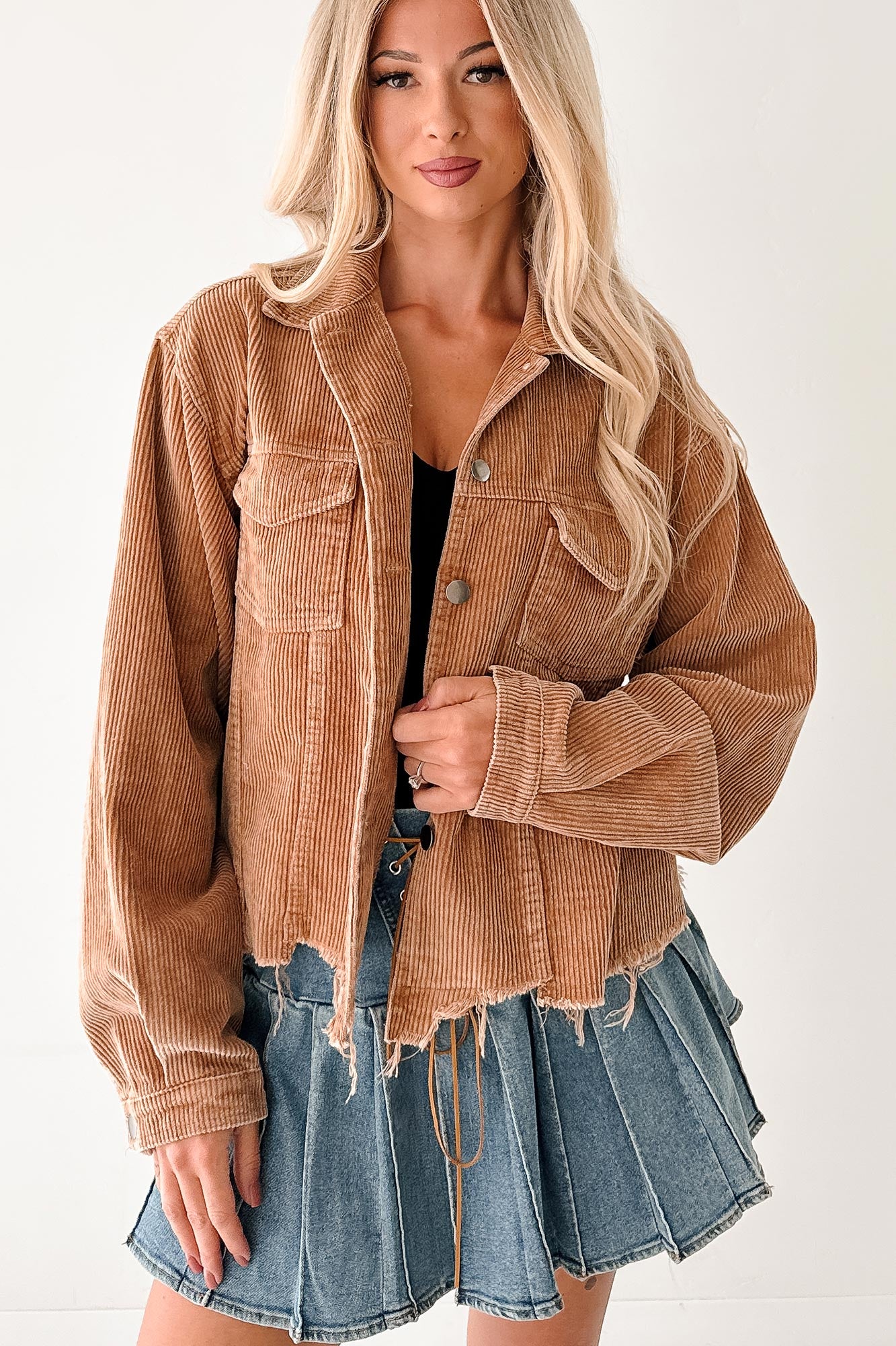 Promise Me Forever POL Corduroy Shacket (Camel)